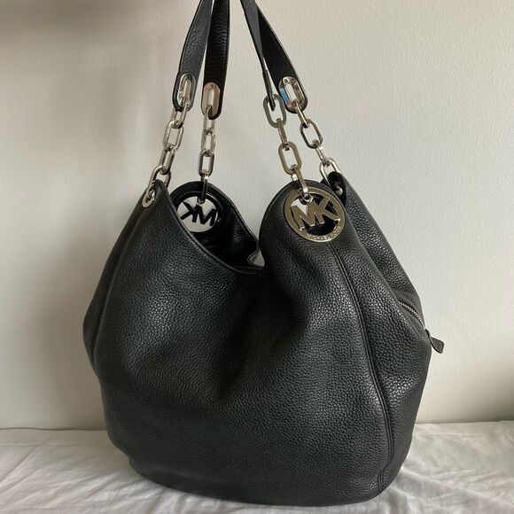 MICHAEL KORS Black Fulton Bedford Hobo Shoulder Bag Selma Raven Hamilton Tote - Picture 1 of 9